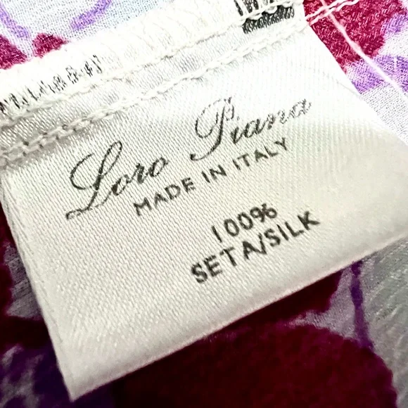 Loro Piana silk poppy button down blouse. Size 48 IT (12 US) - Picture 3 of 8